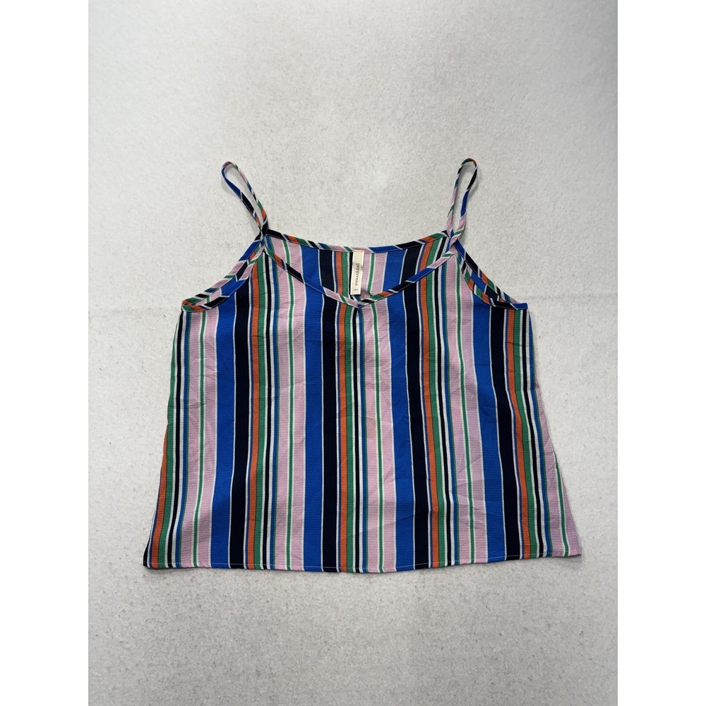 Peppermint Tank Top Womens L Multicolour Stripe V Neck Cami SET1034 USA - Picture 1 of 9